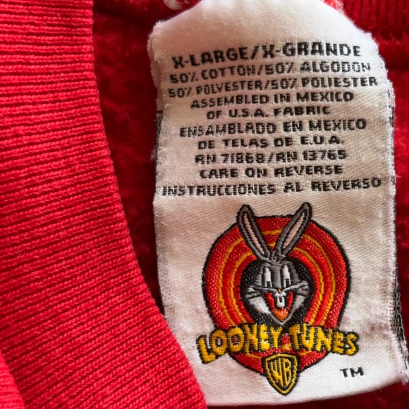 Vintage looney tunes Sylvester and tweety red Crewneck sweatshirt - Picture 6 of 10